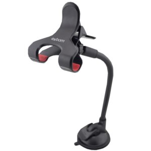 SUPORTE UNIVERSAL PARA SMARTPHONE/GPS/IPHONE COM HASTE FLEXIVEL DE METAL CLIPE DUPLO