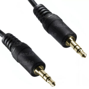 CABO P2 AUXILIAR P2XP2(3.5MM) MACHO PRETO 3M OD3.8 REFORCADA PONTA DOURADA