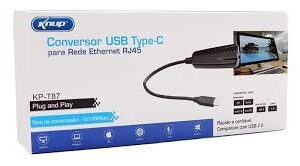 REDE - CONVERSOR TYPE-C PARA RJ45 KNUP 2.0
