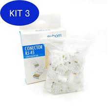 REDE - CONECTOR RJ45 CAT5E SUPORTA GIGABIT ETHERNET CX 100UND