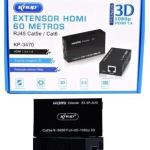 EXTENSOR HDMI 1.4 60M 1080P RJ45 CAT 5E 6 KP-3470 KNUP